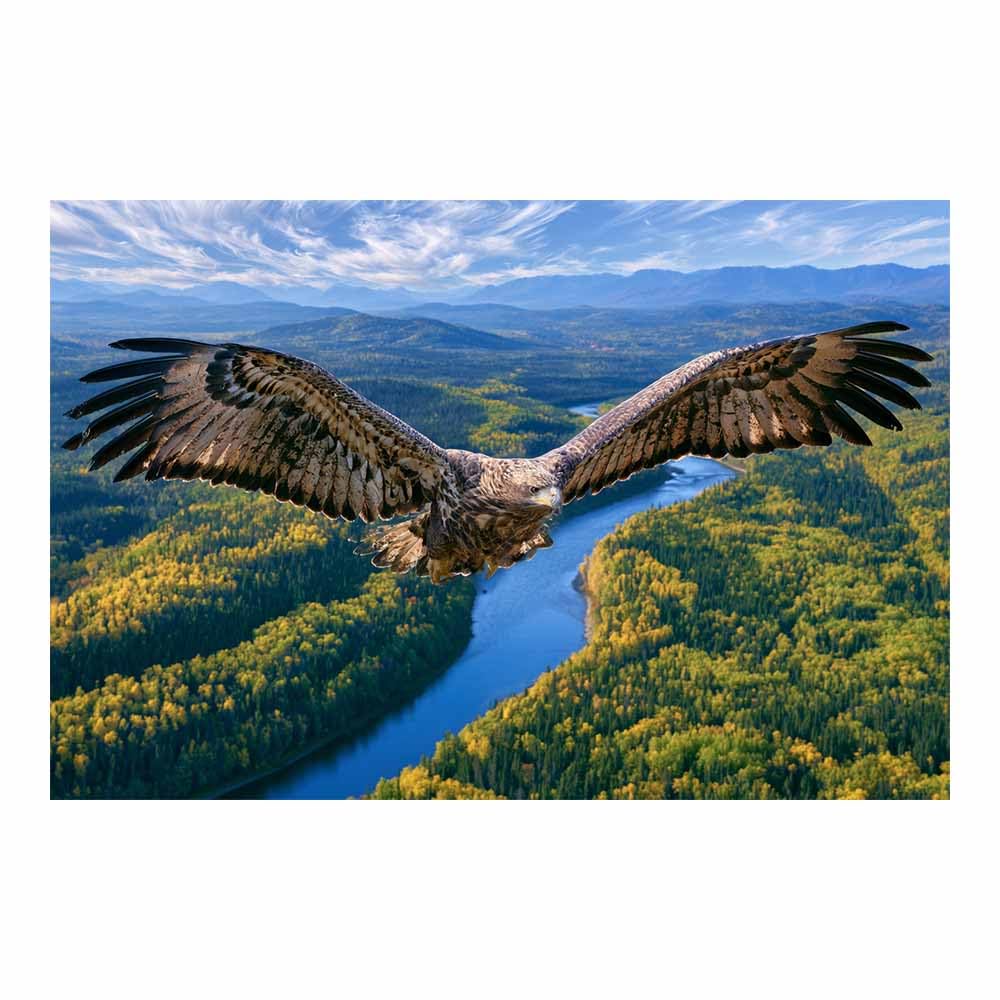 Aigles de la vallée des forêts impression sur toile artistique PUQAAEO de qualité supérieure