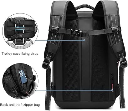 Backpack, 60l Expandable Backpack, Airbag Backpack With Vacuum Compression, Vacuum Travel Backpack Waterproof Anti Theft Lock