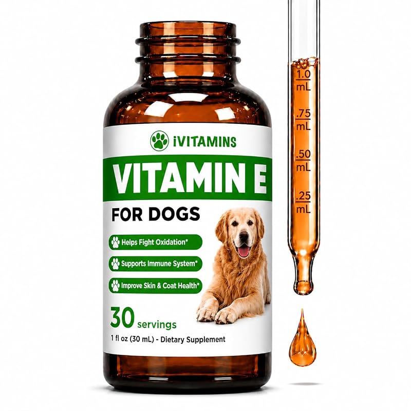 Vitamina E para Cães em Óleo iVitamins com Conta-gotas, 30 mL