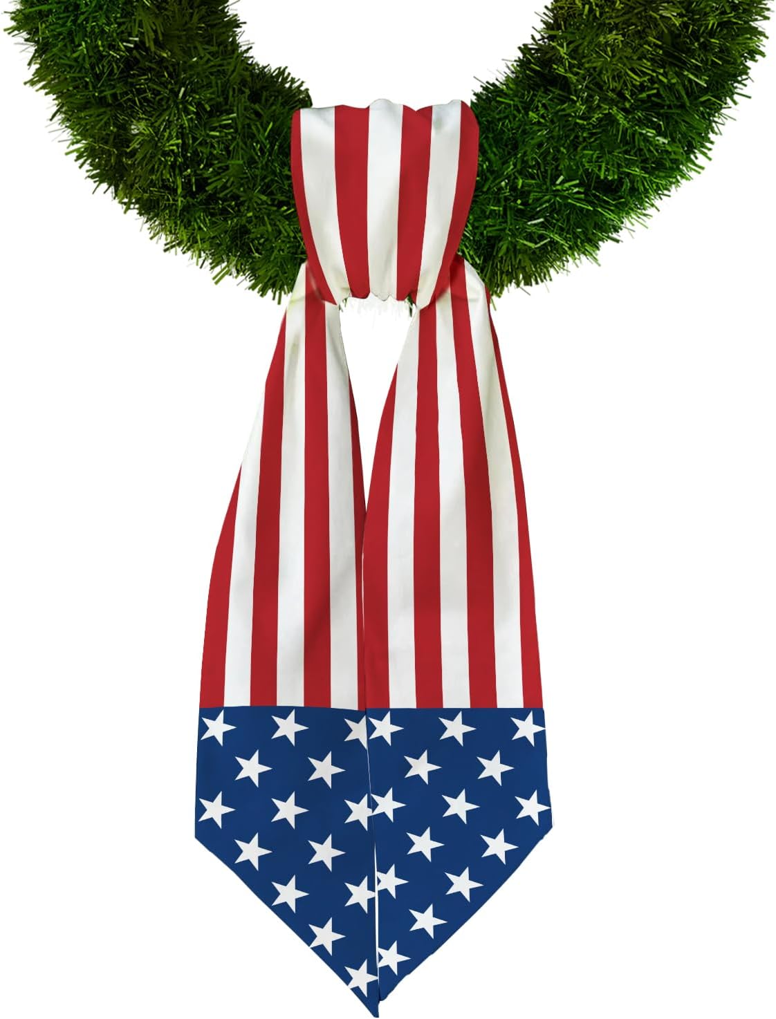 Veterans Day Patriotic Wreath Sash for Front Door, American Flag Sash Memorial Day Decorations Wreath Accessories for Home Labor Day Party Supplies