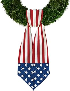 Veterans Day Patriotic Wreath Sash for Front Door, American Flag Sash Memorial Day Decorations Wreath Accessories for Home Labor Day Party Supplies