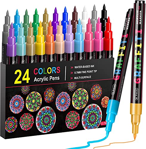 Acrylic Paint Pens,Emooqi Marker Pens for DIY Craft Projects Waterproof ...