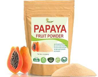 Indus Farms Papaya Powder, Papain Powder, Natural Food Tenderizer, 1 LB