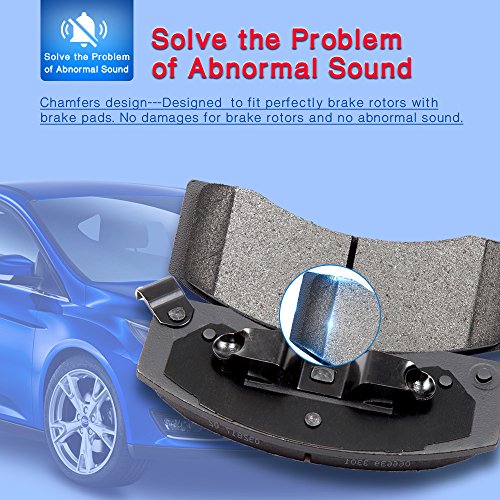 Image of Rear Brake Pads,ECCPP Ceramic Brake Pads Kits Pads Set For Ford For Mustang | 1994 1995 1996 1997 1998 1999 2000 2001 2002 2003 2004 ATD627C,D627-7524;4pcs;w /Hardware