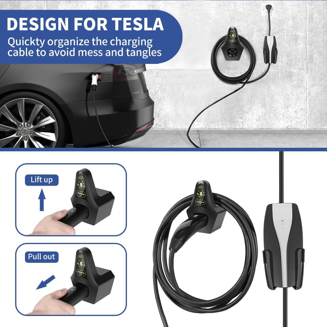 Tesla Charger Wall Mount(Tesla Mobile Charger Holder Kit)