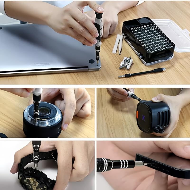 Image of 117 in 1 chrome vanadium steel precision screwdriver, suitable for Macbooks, computers, laptops iPhone、PS4 PS5、Xbox、 Repair kits for switches, glasses, watches, doorbells, electronics, etc