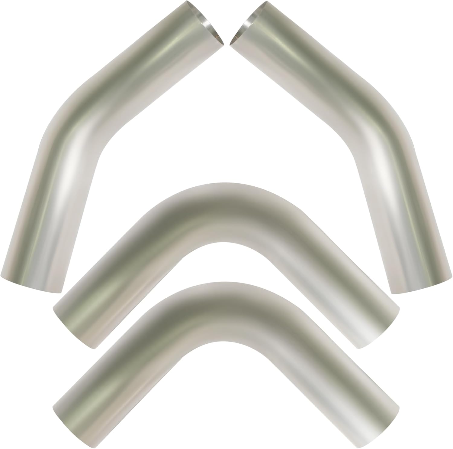 3.0 Inch DIY Custom Exhaust Pipe Kit Stainless Steel Universal 3" OD 45/90 Degree Mandrel Bend Elbow Pipe & Straight Pipe Kit with 2 Exhaust Clamps, 6 Pack