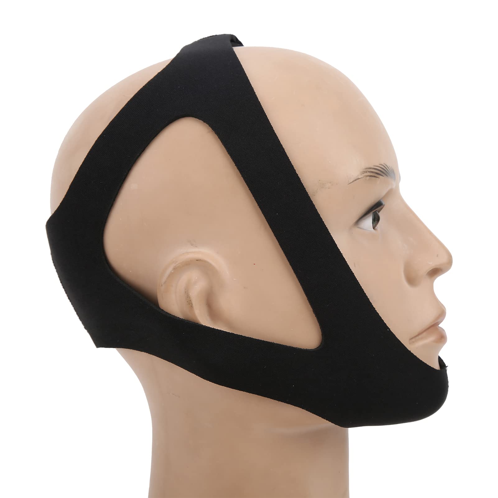 CPAP Chin Strap, Anti Snore Chin Strap, Adjustable Snoring Solution/Sleep Aid for Men and Women, Stopper Chin Straps for Snoring, Anti Snoring Devices, Stop Snoring, More Nose Breathing (Black)