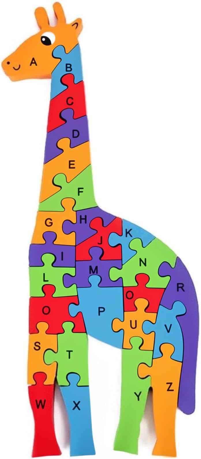 LovesTown Wooden Alphabet Puzzle Kids Learning Toys Giraffe Montessori ABC Educational Letters and Numbers Jigsaw Puzzle for Toddlers
