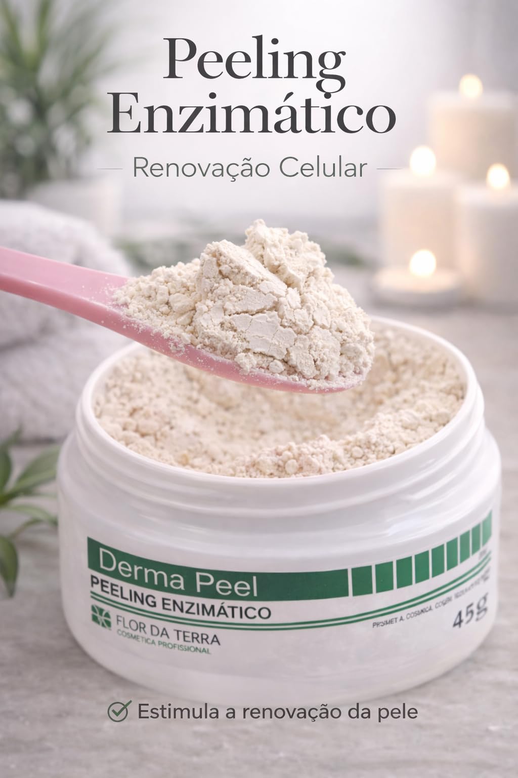 フェイスクリーム PPDerm Peeling People Derma Cream 60g Derma Peel - Peeling Enzimático Renovação Celular Flor da Terra