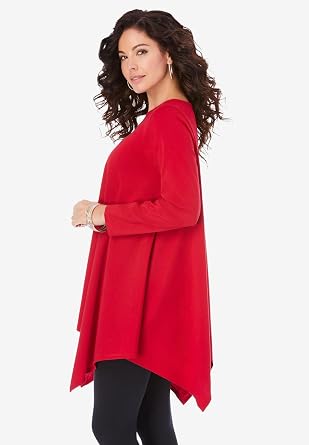 Roaman's Women's Plus Size Ultimate Handkerchief Hem Tunic