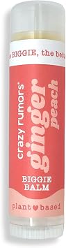 Crazy Rumors Ginger Peach BIGGIE Soothing Lip Balm Stick for Dry Lips، 4 X أكبر حجم، 100٪ طبيعي ونباتي