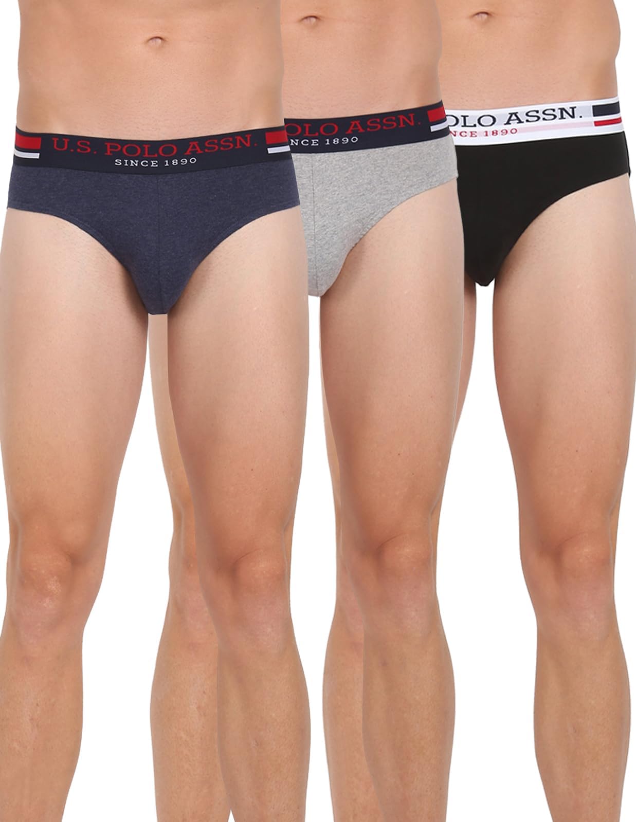 Mens Elasticized Waist Pure Cotton I006 Briefs - Pack of 3
