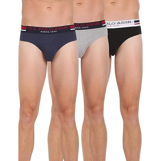 U.S. POLO ASSN. Mens Cotton Briefs - Pack of 3
