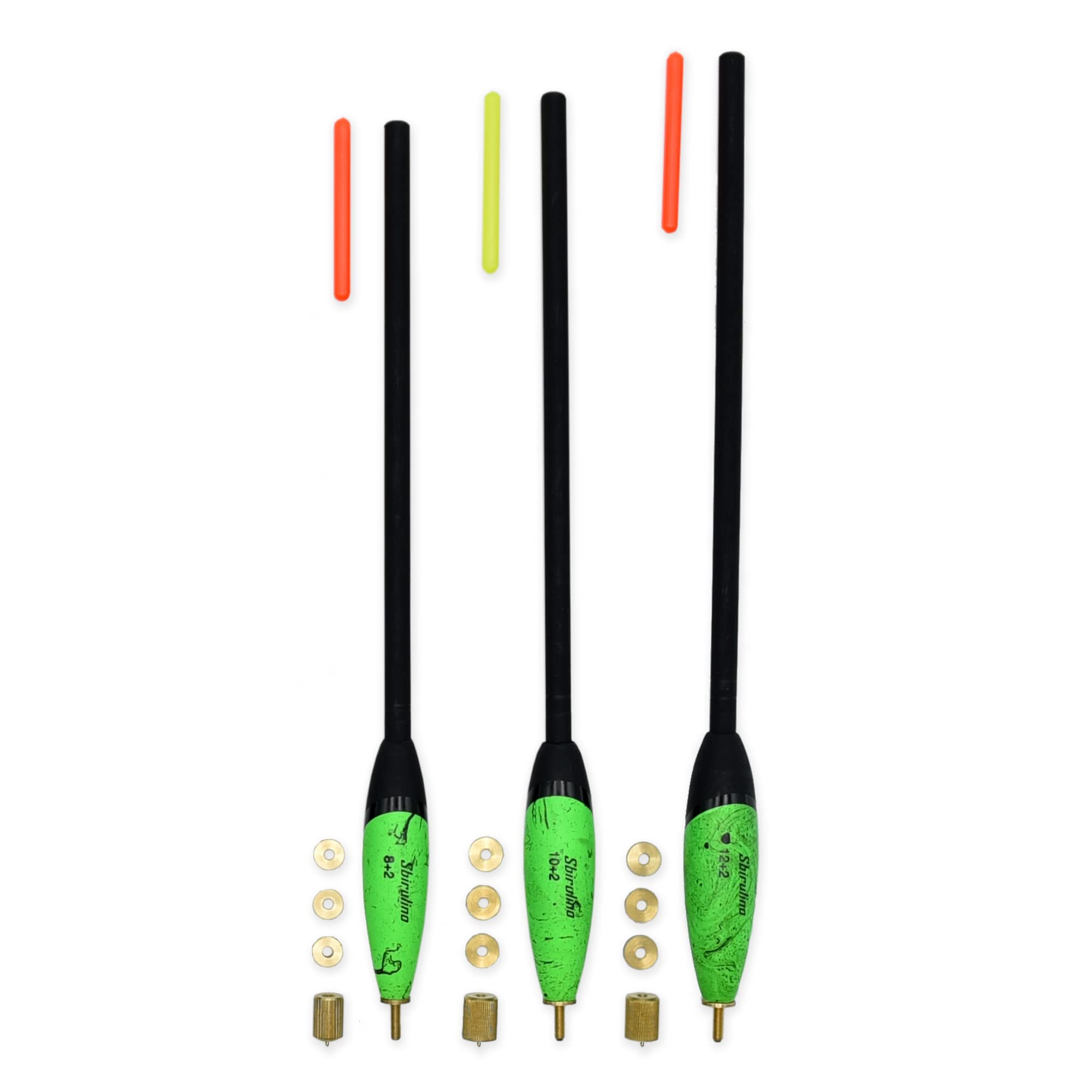 Sbirulino® Set 3 o 6 galleggianti modello Lux con portastarlight per la pesca all’inglese