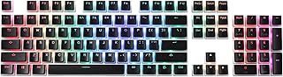 Redragon A130 Black Pudding Keycaps, 104 Keys Standard Doubleshot PBT Keycap Set w/Translucent Layer for Mechanical Keyboard, OEM Profile, English (US) ANSI Layout