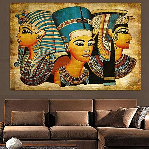 DLFALG Affiche Vintage Afrique Égypte Ancienne Femmes Toile Peinture Affiches Et Impressions Mur Photos pour Salon Décor À La Maison Art Print 50x70 cm sans Cadre Cover