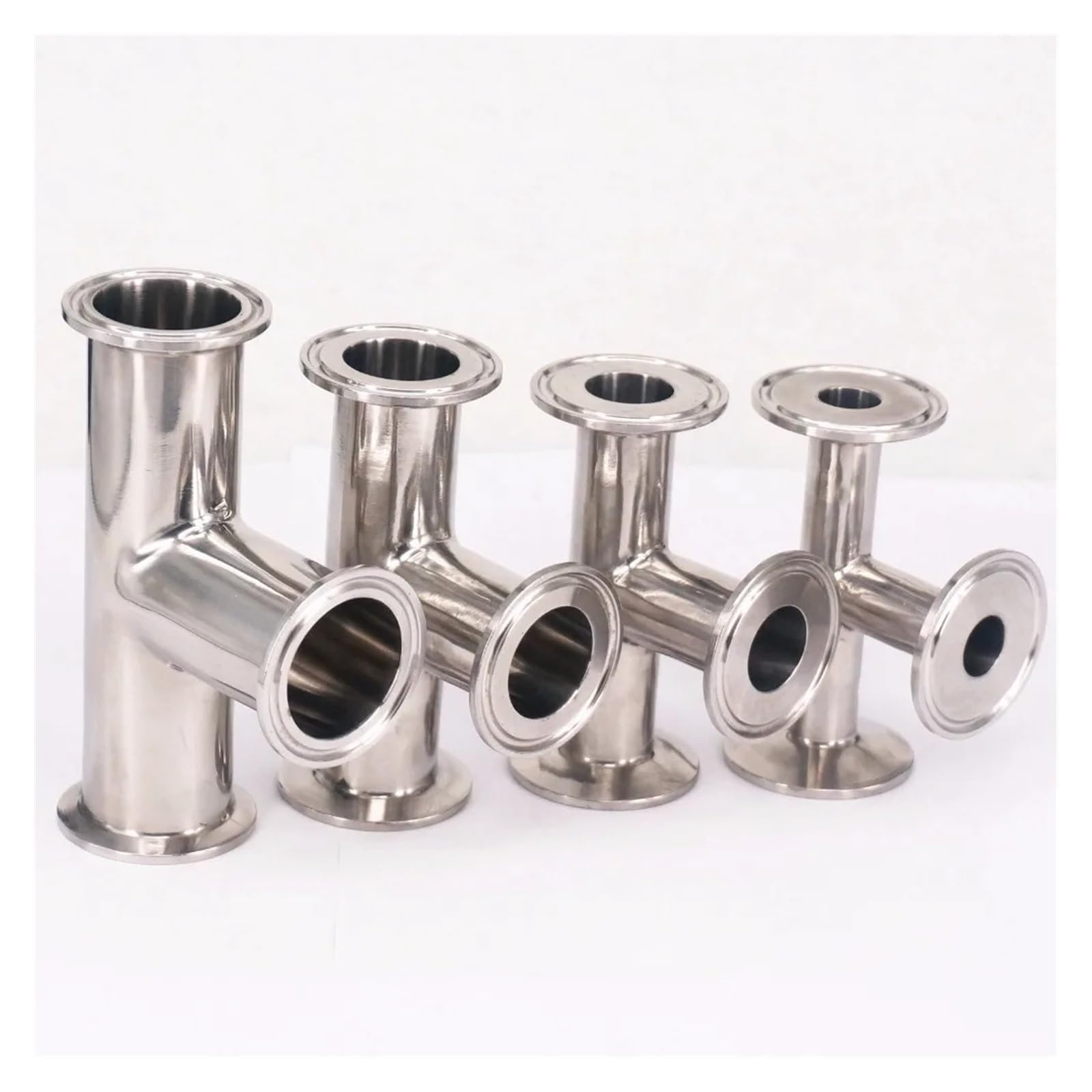 AARTERZZA 1pc 4" Tri Clamp Equal Tee 304 Stainless Steel Ferrule Connector Fit Tube OD 108mm