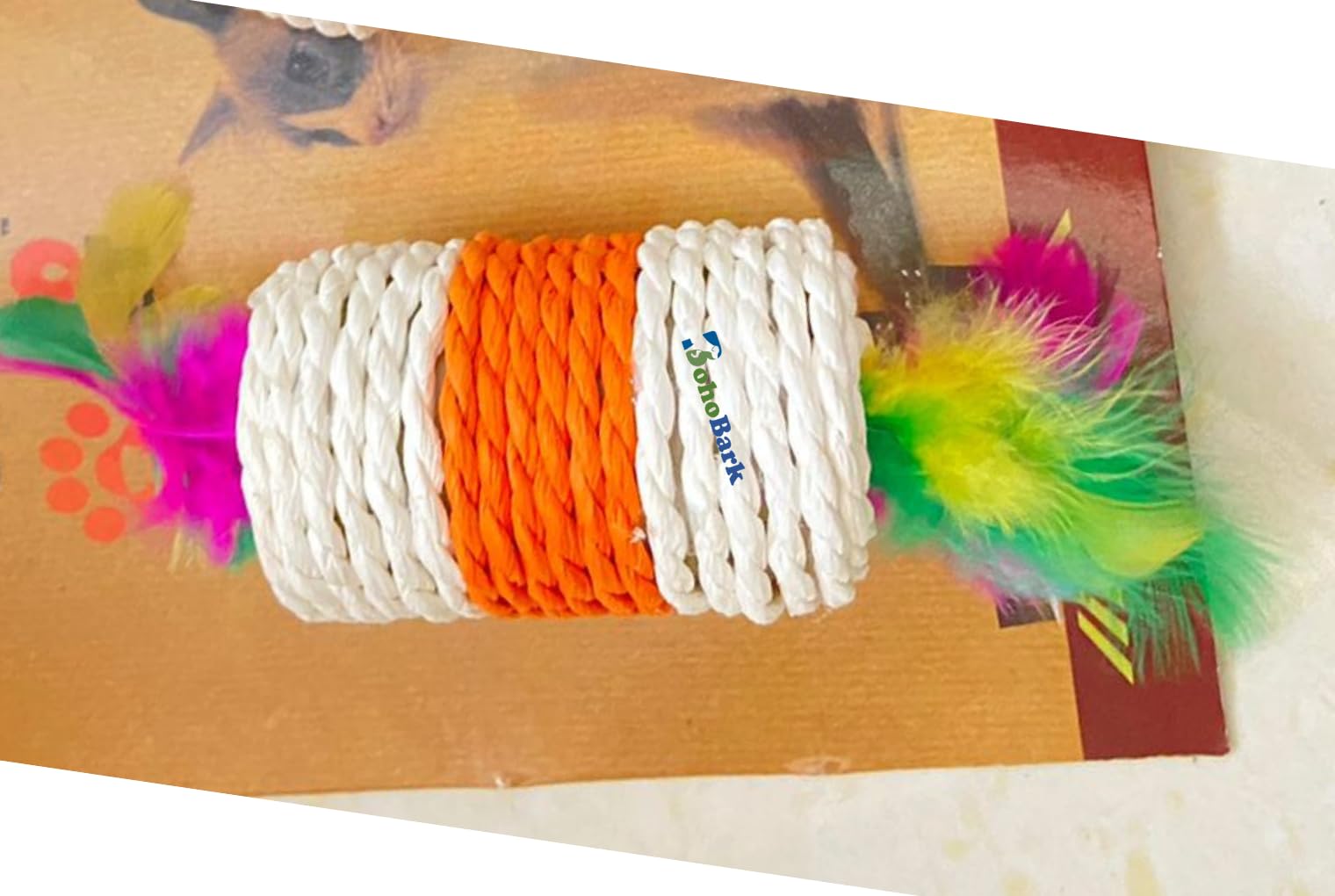 BohoBark Cat Kitten Feather Sisal Rope Ball Rattle Scratcher Toy Wheel Shape Toys for cat Pack of 1 Pcs (B0C7MSZKXY) Amazon Price History, Amazon Price Tracker