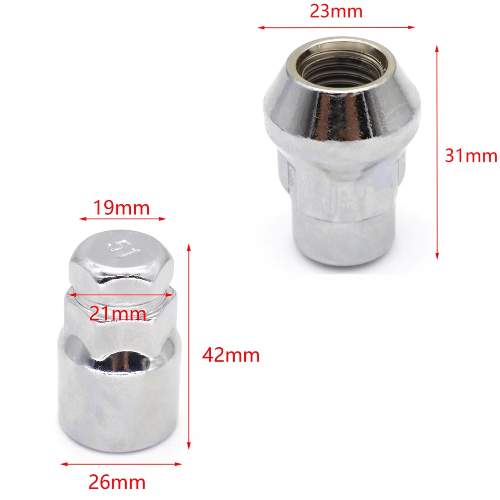 Tornillos de Rueda 4 Uds Tuercas Rueda Coche Tuerca Bloqueo Rueda Camión Piezas Para Cubo De Rueda M12x1.5 Y 1X Llave Compatible Con Ford Para C-max 2007 2008 2009-2019