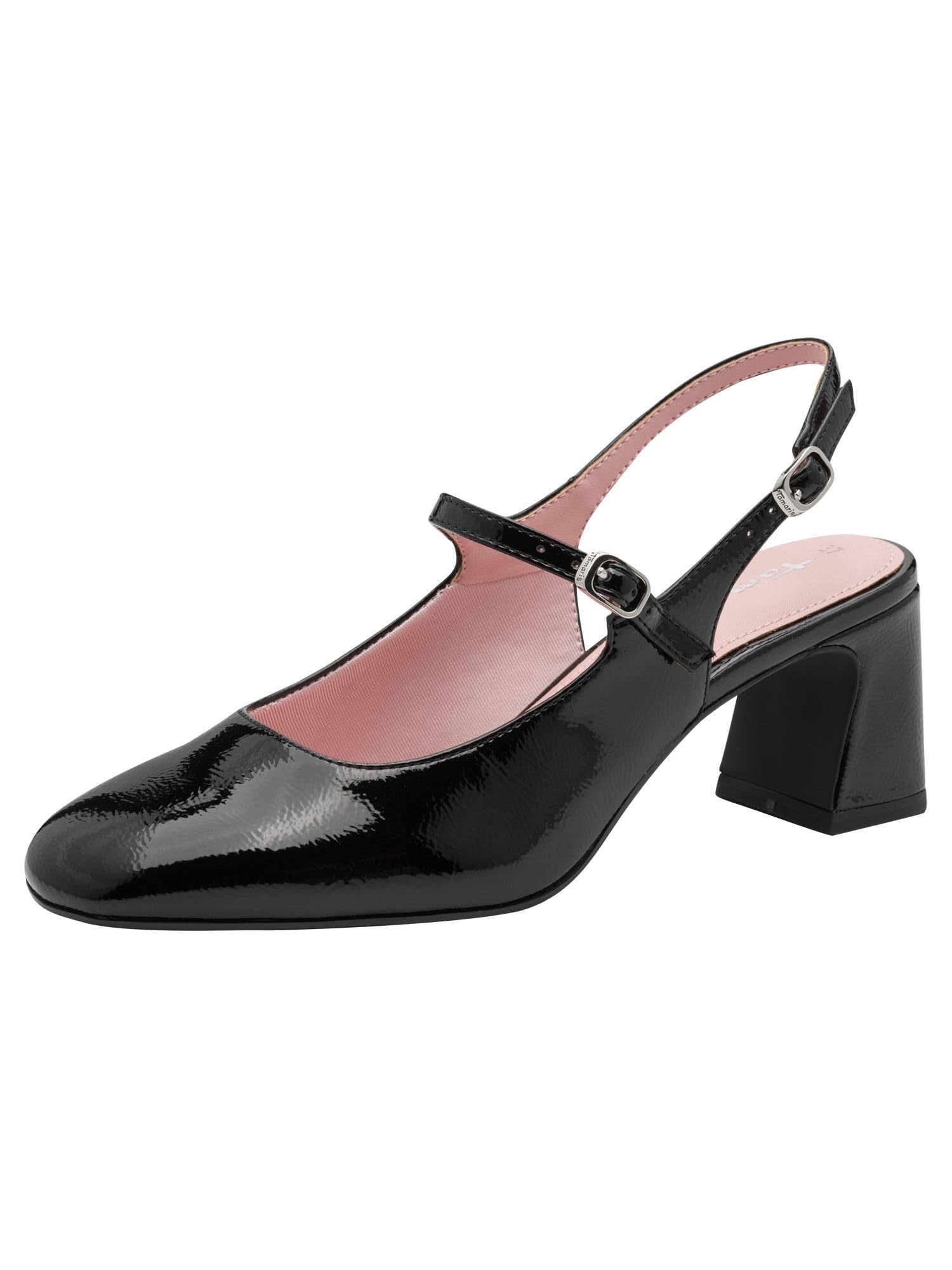 Tamaris Escarpin à bride arrière pour femme avec talon bloc noir 39 EU