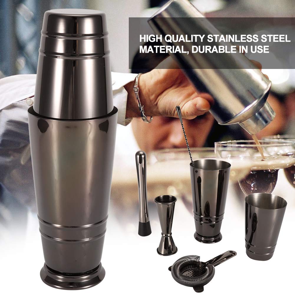 Boston Cocktail Shaker Set 5pcs | 304 Kit de Equipo de mixología de Acero Inoxidable con Filtro y Jigger | Mezcla de Accesorios para la Cuchara/Fabricante de Martini/Camarero