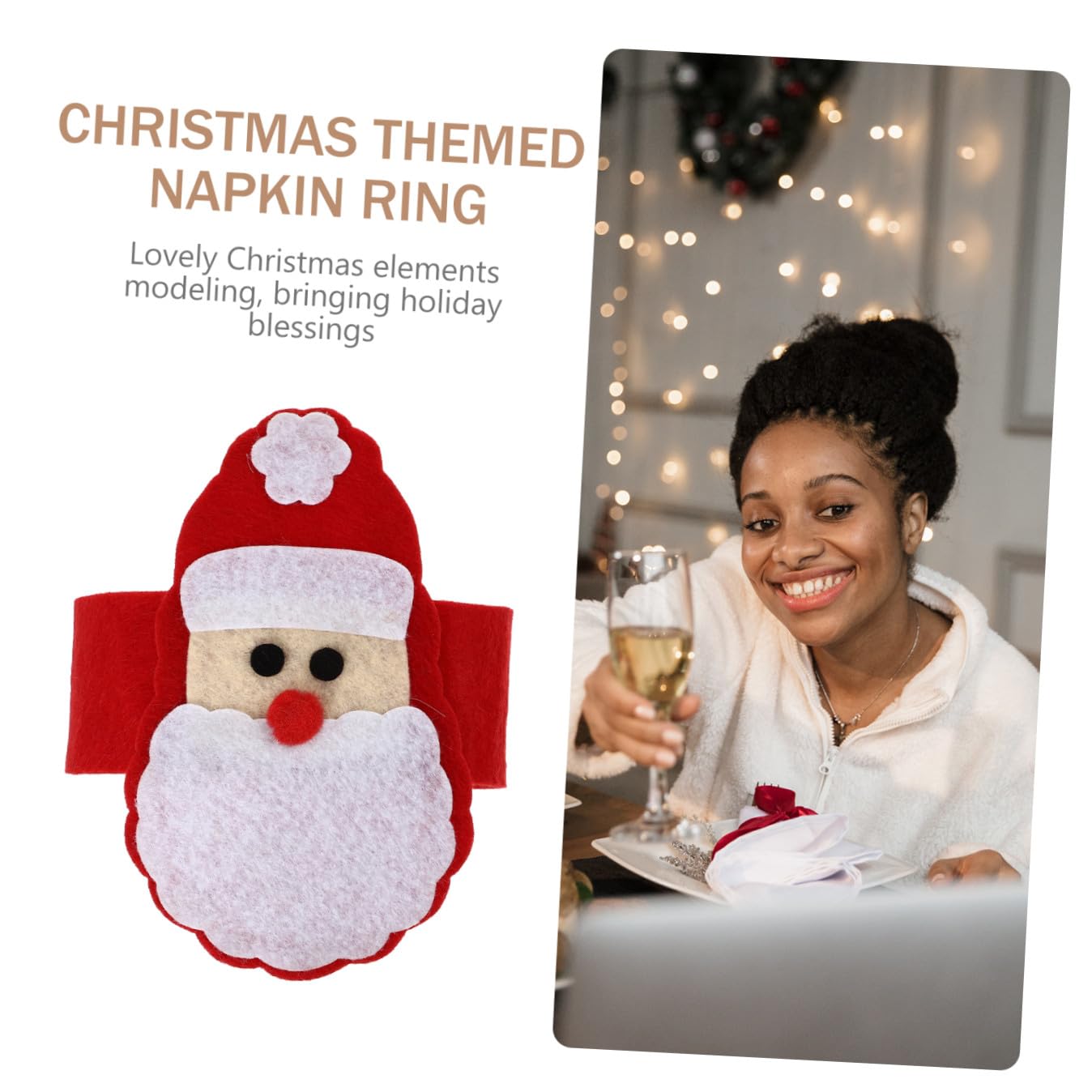 MAGICLULU 6 Sätze 6 Sets Weihnachtsserviettenschnallen Dekorationen Weihnachtsserviettenringe Serviettenringe Für Stoffservietten Filzserviettenringe Weihnachtsserviettenhalter 4 Stück * 6