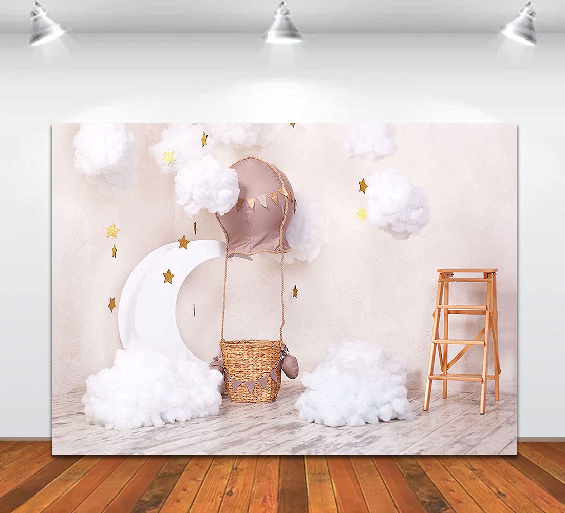 Sky And Cloud Round Baby Shower Backdrop Decoration