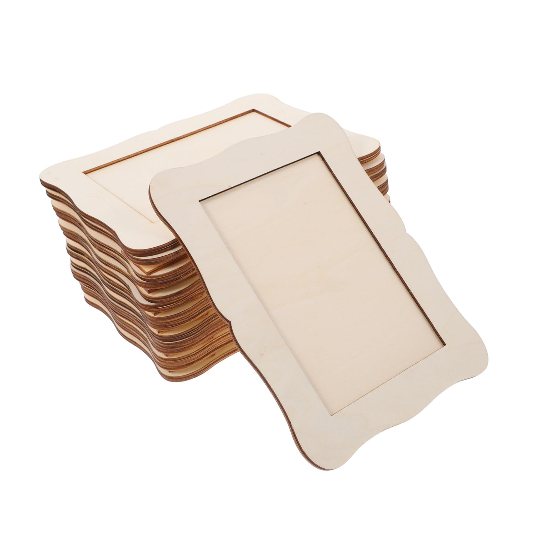 Set 15 Pezzi di Cornici in Legno per Foto Fai da Te | Kit per Artigianato, per Disegno e Progetti Artistici, Finitura Grezza da Colorare