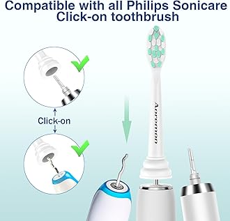 Aoremon Replacement Heads for Philips Sonicare c2 c1 Brush Head Compatible with Phillips Sonicare and More Click-on Electric Toothbrush, 10 Pack
