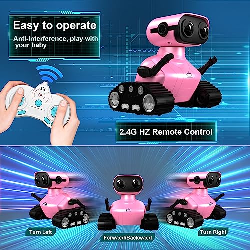 Aovikood Robot Toys For Girls Boys, Rechargeable Robots For Kids, 2.4Ghz Rc Remote Control Robots With Flexible Head & Arms,Led Eyes,Dance Moves And Music,Girl Robot Toy thumb #1