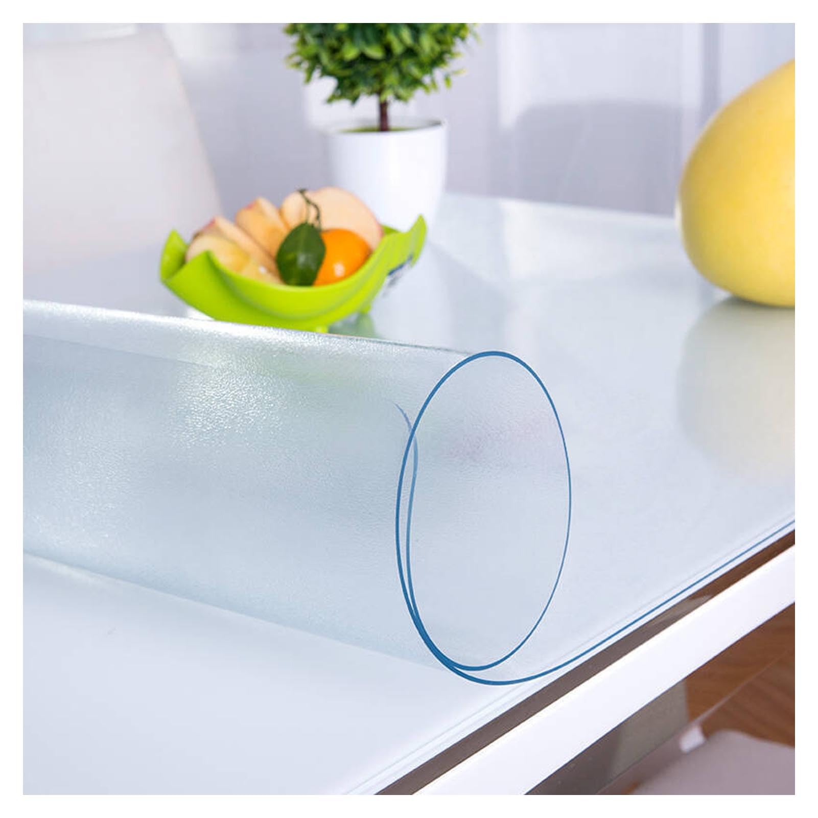 Tovaglia in PVC, resistente al calore, impermeabile, trasparente, spessore 2 mm, per sala da pranzo e tavoli da festa, da tagliare, 80 x 135 cm