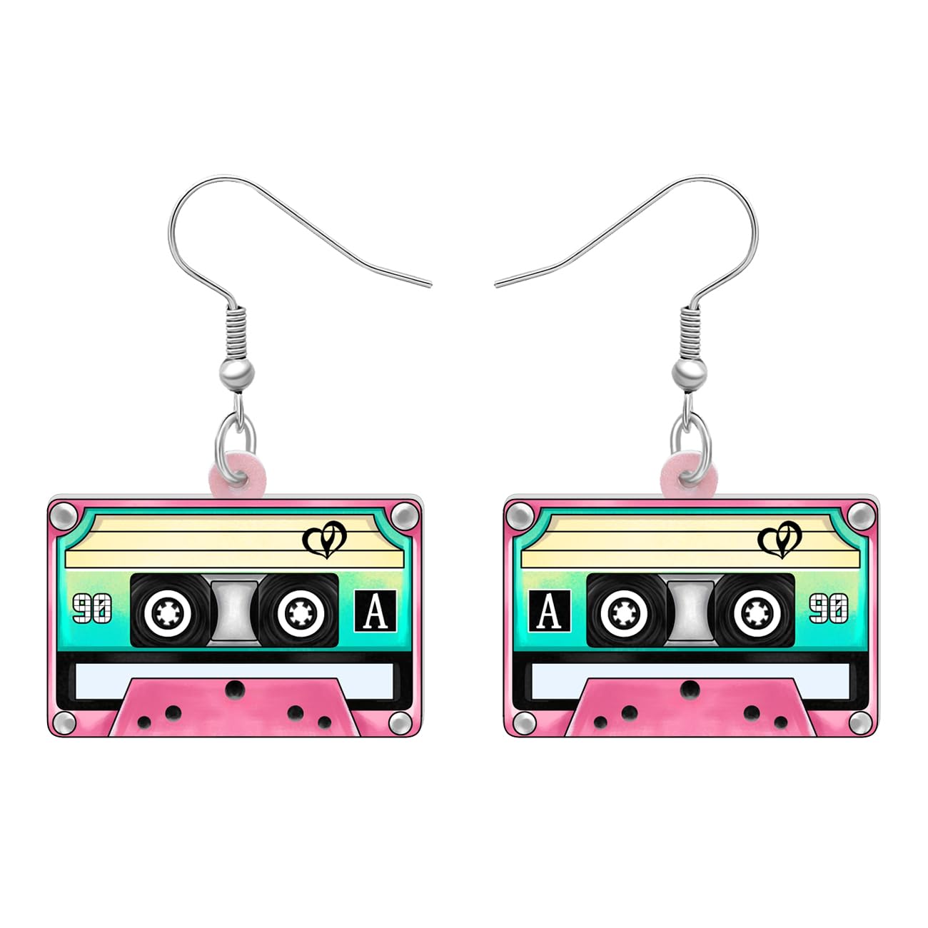 CWVHQ 80s Cassette Tape Dangle Earrings - Acrylic Retro Statement Earrings For Women - View #8