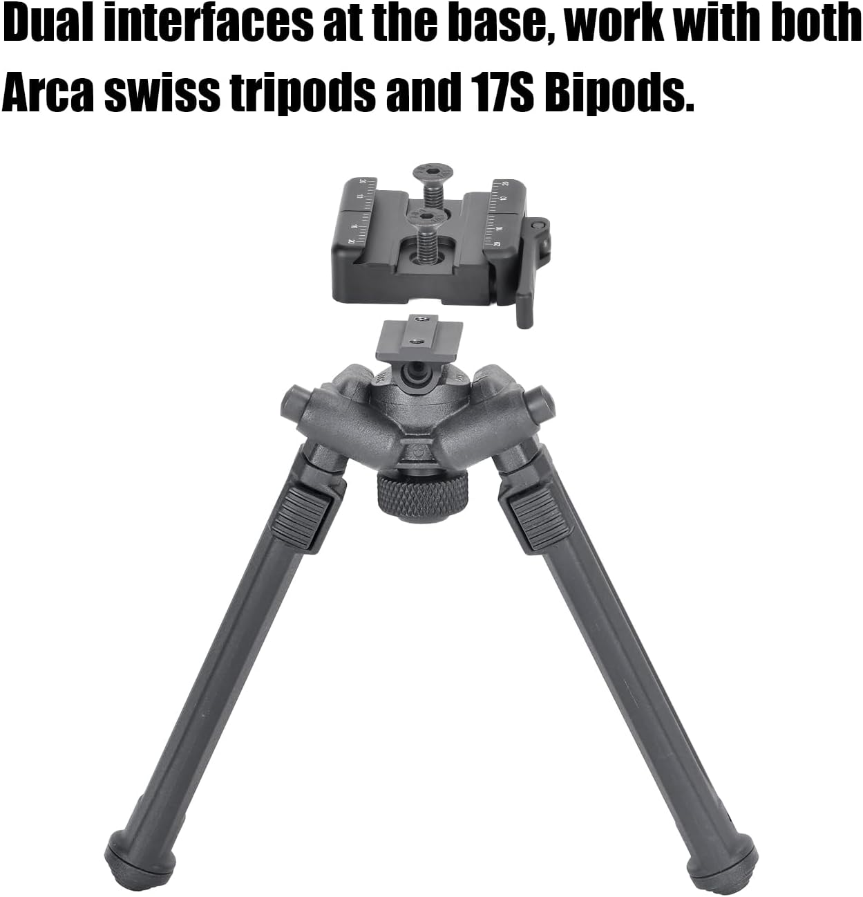 SUNWAY 50mm Arca Swiss Lever Clamp for Tripods and A.R.M.S 17S Bipods