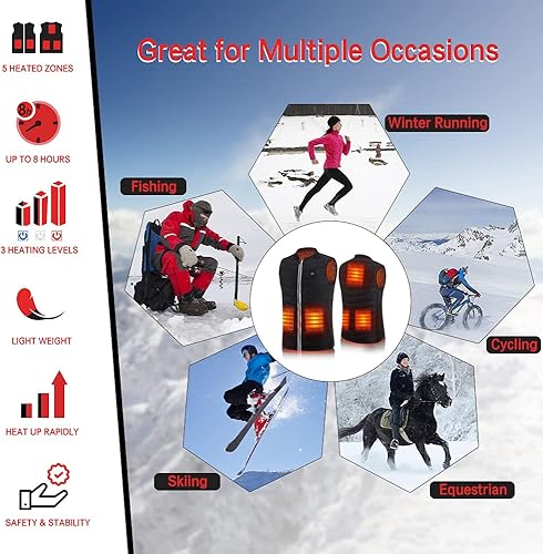 Miniatura 5 de Heated Vest for Men Women with Battery Pack Included USB Electric Heating Vest Rechargeable Lightweight Warming vests