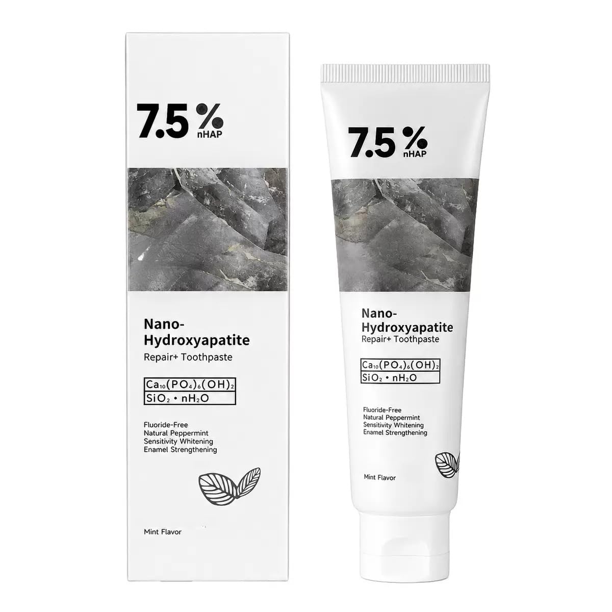 Dentifricio con idrossiapatite al 7,5%, per la protezione dello smalto | Per denti sensibili, Formula delicata ed efficace, Pulizia profonda per l'igiene orale quotidiana, Menta fresca