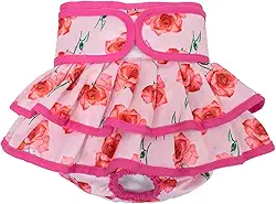 Fraldas laváveis para cães fêmeas – reutilizáveis, altamente absorventes, à prova de vazamento, fraldas para cachorros fêmeas - rosa - rosa claro-M