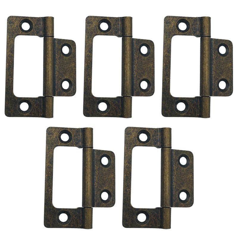 5Pcs Bronze Flush Hinges 2inches Entry Door Hinges for Cabinet,Drawer Internal Door