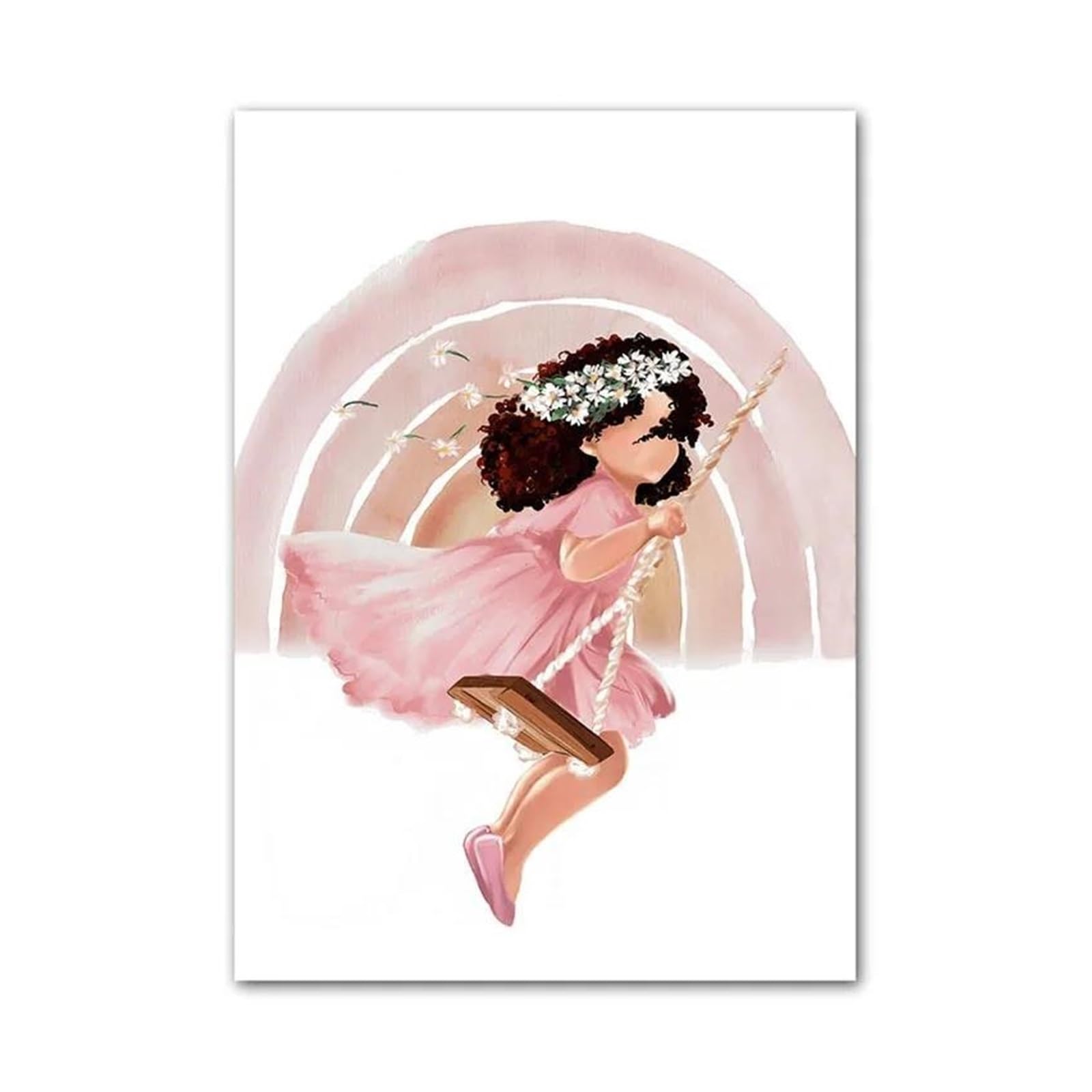 Xenite Girls C Wall Art Anvas Prints Ballet Butterfly Rainbow Rown Flower Wall Art Anvas Painting No Frame Nordi Prints Picture Kids Room Decor(,30X40cm)