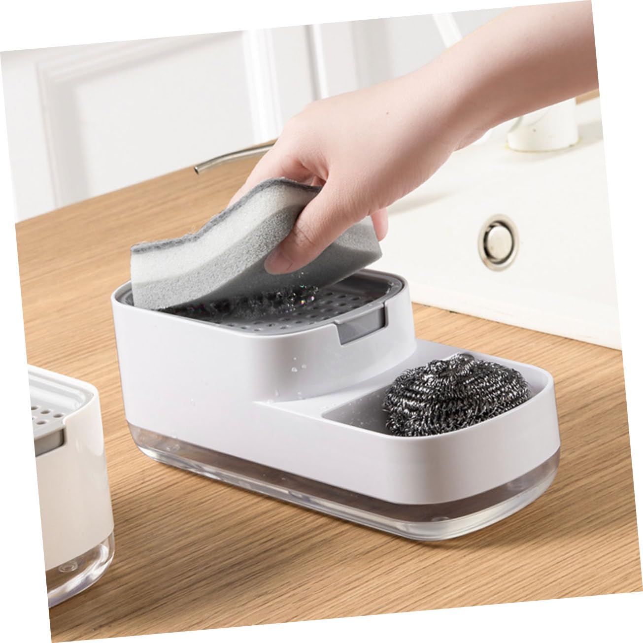 BEBEMOKO Foam Soap Dispense Dish Dispenser for Kitchen Large Foaming Soap Dispenser for Home