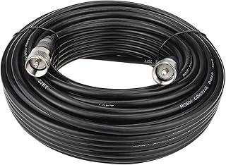 RG8x Coaxial Cable 75ft, CB Coax Cable, Ullnosoo UHF PL259 Male to Male Low Loss CB Antenna Cable, 50 Ohm for HAM Radio, Antenna Analyzer, Dummy Load, SWR Meter