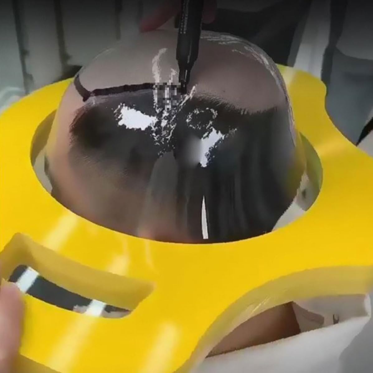 Molde para Peluca 3d de Pvc Amarillo, Soporte Fijo