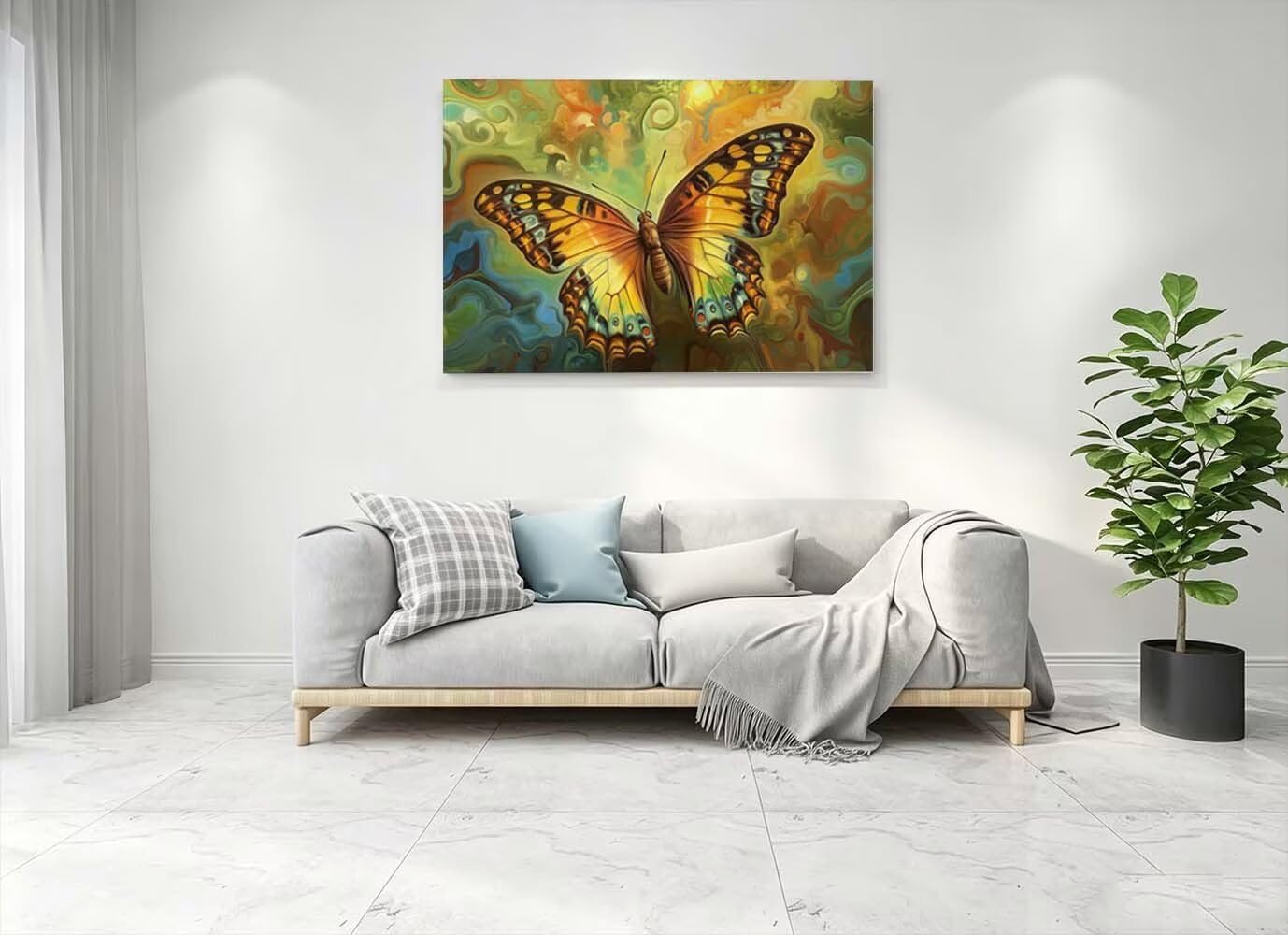 (2 Pack) Zestaw do malowania diamentowego motyla dla dorosłych 110x80cm L