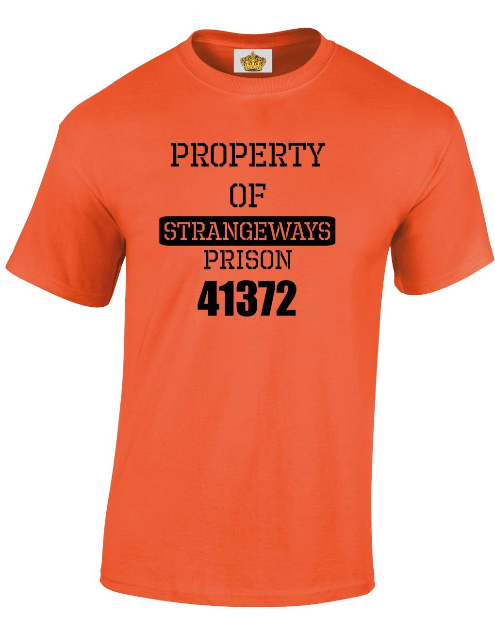 Crown Designs Property of Strangeways Novelty Gift for Men & Teenagers T-Shirts Tops (Orange/XX-Large)