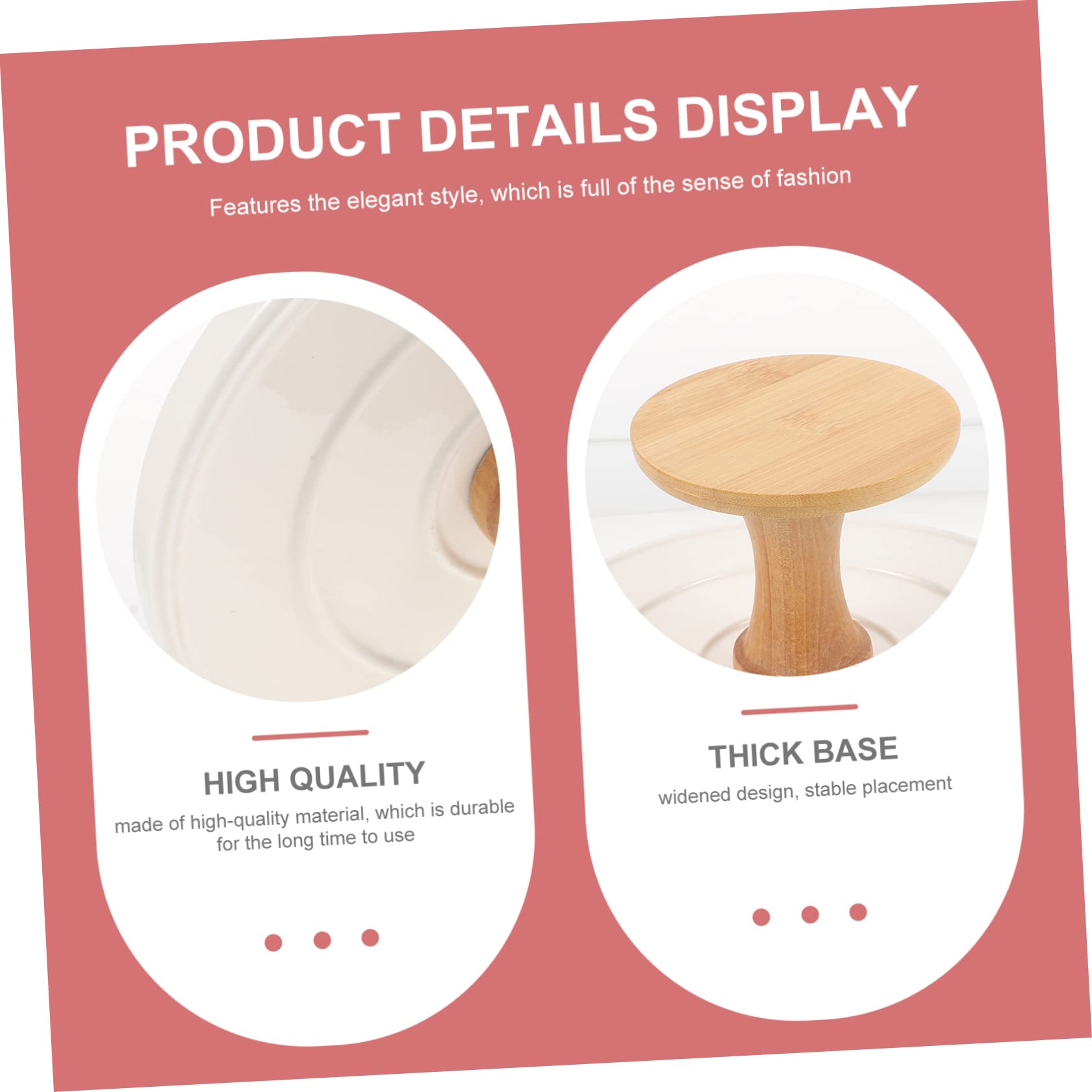 Expositor para Tartas Decorativo de Madera y Cerámica, Ligero