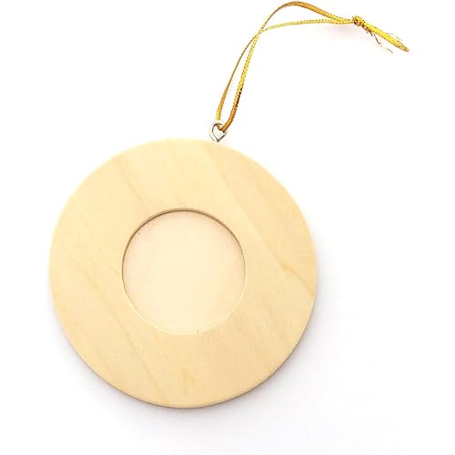 LWR CRAFTS Wooden Mini Round Photo Frame Pack of 12