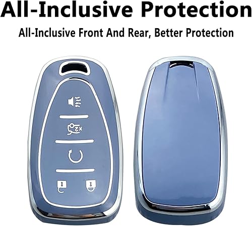 Miniatura 3 de Yuebutor Funda para Llavero Compatible con Chevy Camaro Cruze Equinox Malibu Traverse Blazer Volt Bolt Sonic Trax