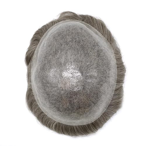 Miniatura 80 de Toupee For Men Real Human Hair Poly Skin Mens Hair Pieces Hair Replacement System For Men Toupee Hairpiece For Men Hair Prosthesis PU 8x10Inch 1#