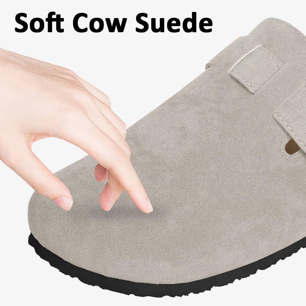 WINSEAD Clogs for Women Men Dupes Unisex Slip-on Potato Shoes Footbed Suede Cork Clogs and Mules