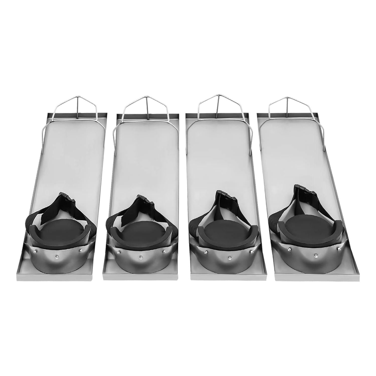 Concrete Knee Boards, 2 Pair 28'' x 8'' Stainless Steel Concrete Board Slider Tools with Knee Pads and Board Straps, Concrete Moving Sliders for Cement and Concrete Finishing